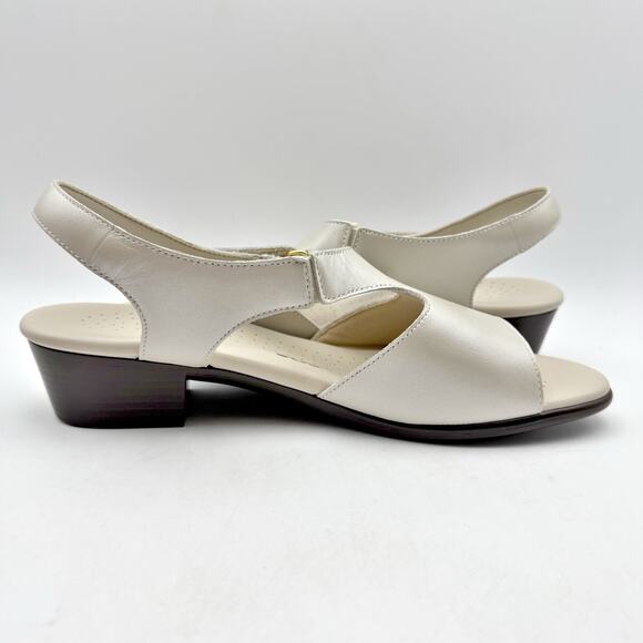 SAS Womens Suntimer Heeled Sandal US 11 Narrow Cream Leather NIB - Picture 5 of 13
